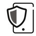 Symbol für Datenschutz und Sicherheit mit Schild vor einem Smartphone-Icon in Schwarz-Weiß.