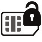 Symbol einer entsperrten SIM-Karte mit Schloss für Handy-Entsperrung und SIM-Lock entfernen.